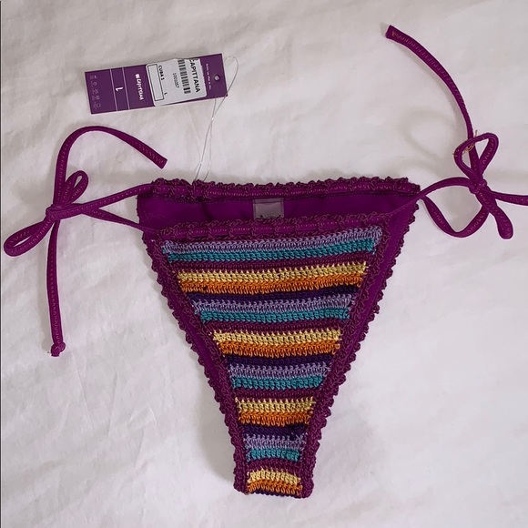 PURPLE CROCHET SWIM BOTTOM SIZE LRG. NWT!! - Picture 3 of 8